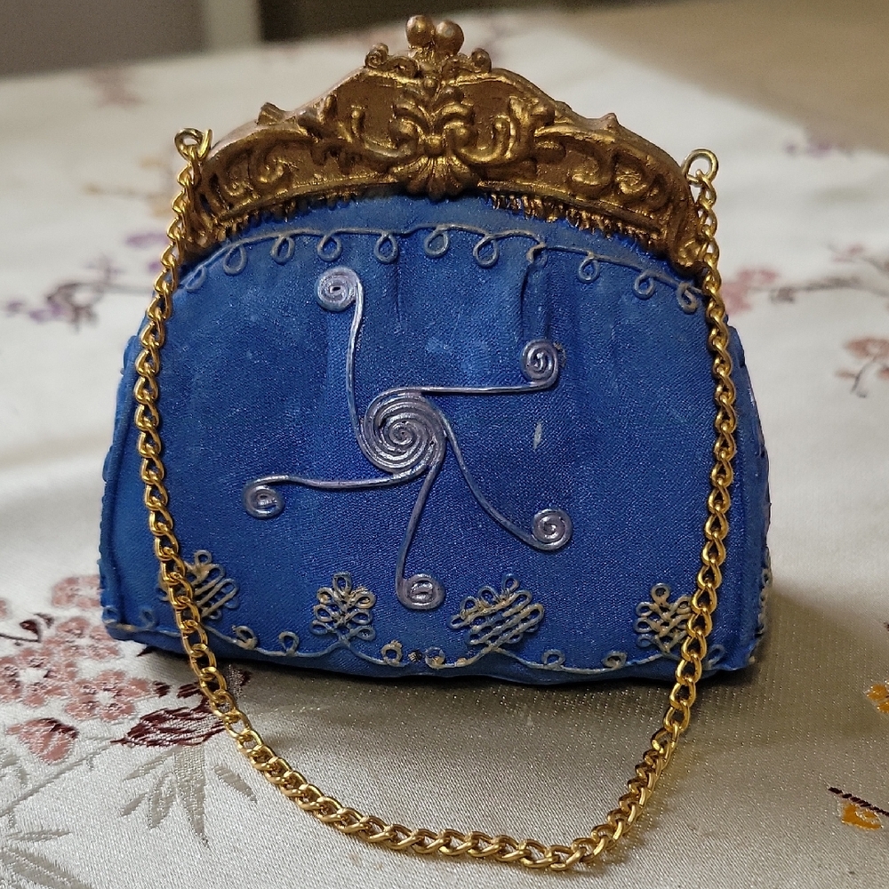 Small blue purse ornament